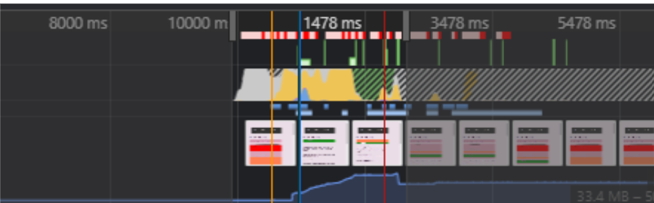 screengrab of the devtools timeline showing a layout shifting around