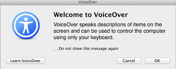 A screengrab of voiceover saying "welcome to voiceover"
