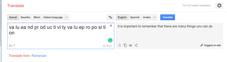 translation from nonsense in somali that says in english 'it is important to remember that there are many things you can do'